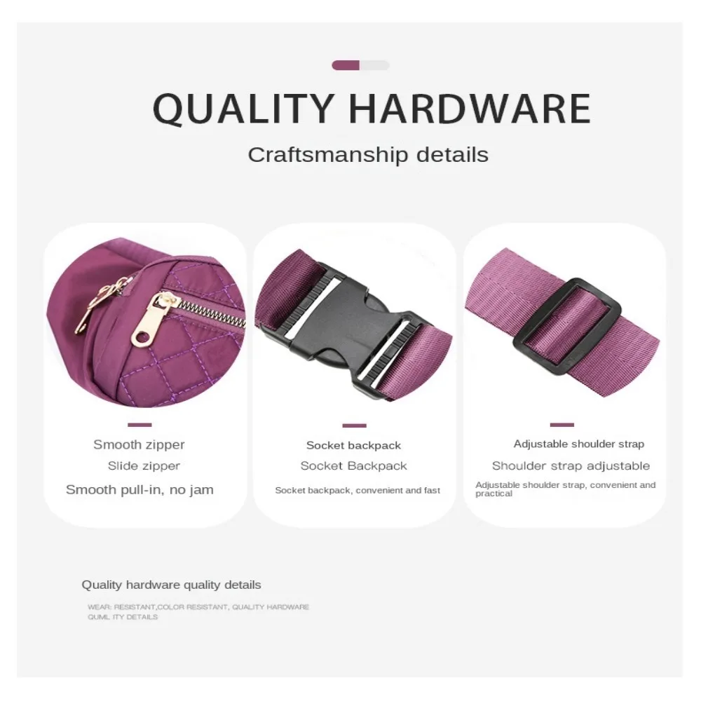 Women\'s Plaid Waist Bag Fashionable Fanny Bag Banana Hip Bag Oxford Waterproof Belt Bag Designer Crossbody Chest Bag