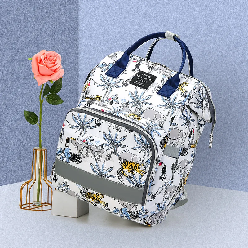 Mommy Bag Double Shoulder Large Capacity Backpack Fashionable Trendsetter Mom's Handbag Multi-Functional Baby Bag For Going Out