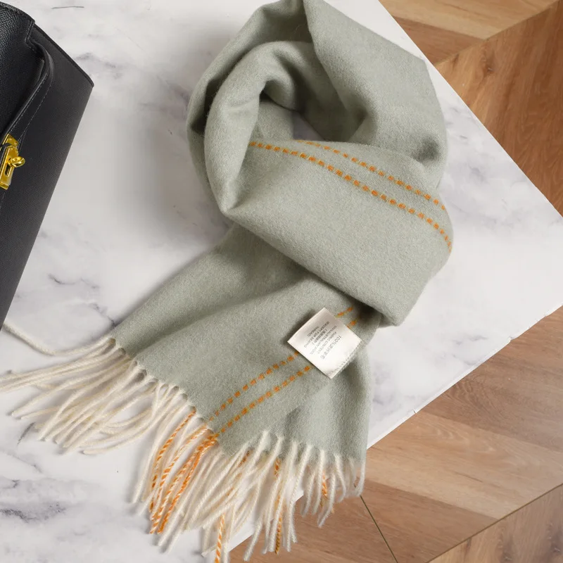 100% Wool Pashmina Women Winter Premium Windproof Cozy Classic Neckerchief New Year Eve Neck Warmer Cold Weather Warm 2026