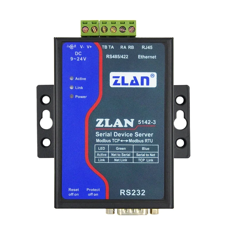 

Последовательный сервер шлюза Modbus Преобразователь RS232/485/422 в TCP/IP ZLAN5142-3