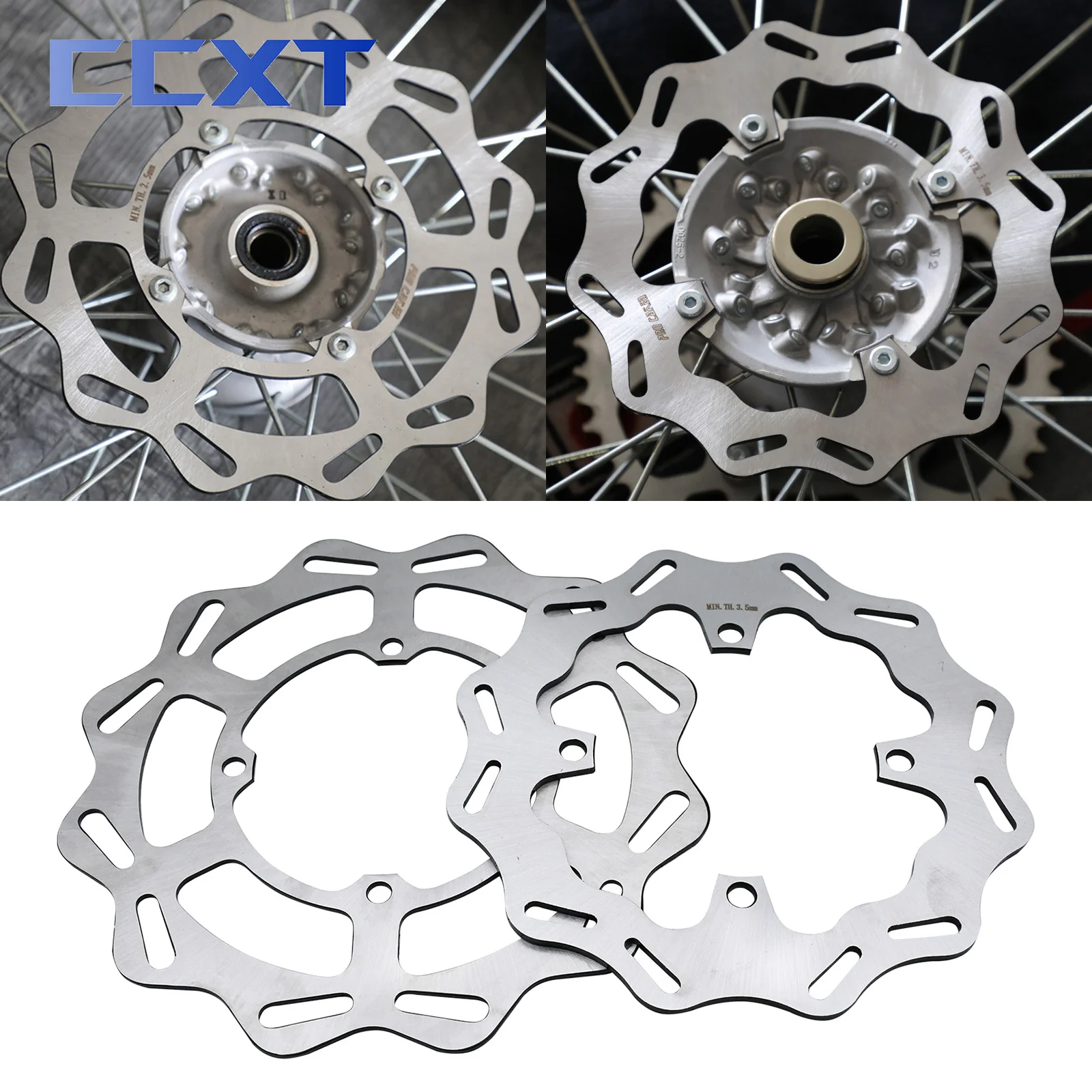 

Motorcycle 270mm 240mm Front Rear Brake Disc Rotor For Kawasaki KX125 KX250 2006-2008 KX250F KX450F 2006-2021 KLX450R 2007-2021