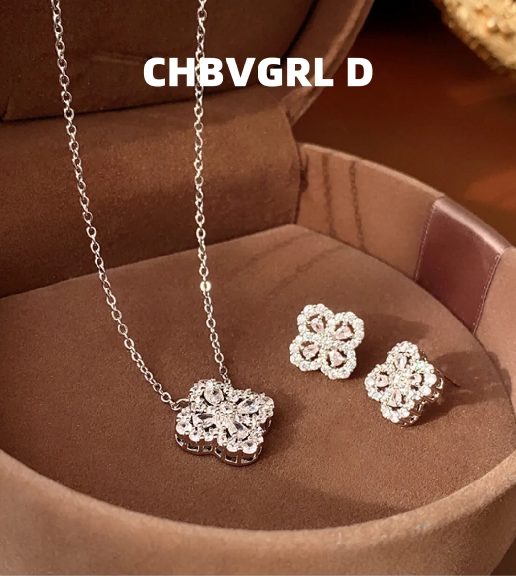 

[Sweet and Elegant] Silver Needle Zircon Necklace Simple,Fashionable Elegant Collar Chain,Versatile, Luxurious,High-end Necklace