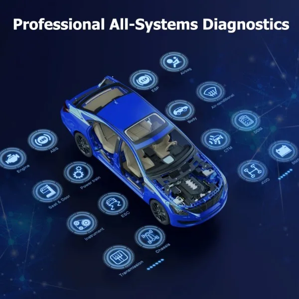 Version mondiale Foxwell GT60 bluetooth ob d2 outil de Diagnostic système complet lecteur de Code de Test actif 24 Service de réinitialisation professionnel