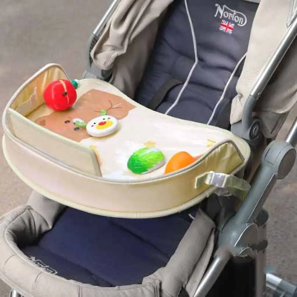 Adjustable Cartoon Baby Car Seat Tray Bear Rabbit Holder Desk PVC Snack Tray Car Tray Table Car Storage Organizer