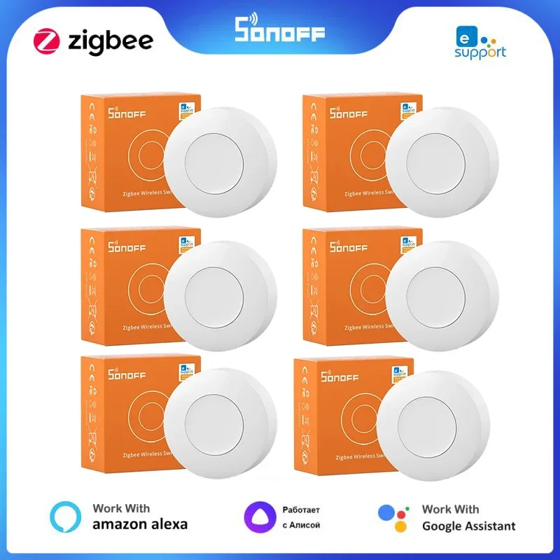 SONOFF SNZB-01P Interruttore wireless Smart Home Versione Zigbee Pulsante pratico Funziona con Alexa Google SONOFF ZBBridge IFTTT EWeLink APP