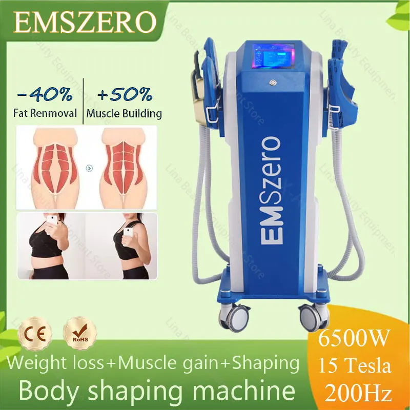 

New EMSZERO portable 6500W 200Hz RF fat burning EMS body shaping machine professional muscle stimulator painless