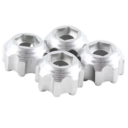 4Pcs Alloy Wheel Adapter 3.8 Inch Wheel Adapter for PL ProLine 3.8 Inch 8x32 to 17mm Wheel Silver