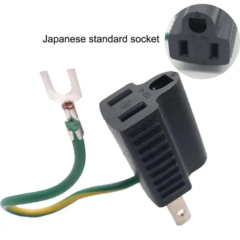 RTS TP 755 15A AC Electrical Japan Power Socket Connector Convertor 2Pin To 3Pin Plug Japanese Adapter