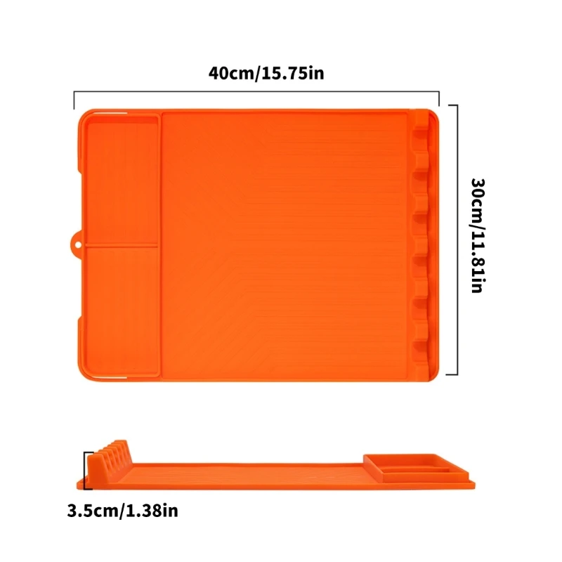 C7AC BBQ Side Shelf Pad for Backyard Cookouts and Daily Use, Flexible Silicone Barbecue Rest Pad with Split Bays, Spill Lip and
