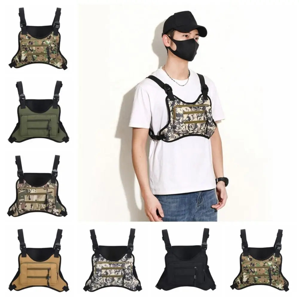 Adjustable Sports Vest Bag Water Resistant Lightweight MOLLE Chest Bag Multi-functional Oxford Cloth Multi-functional Chest Bag