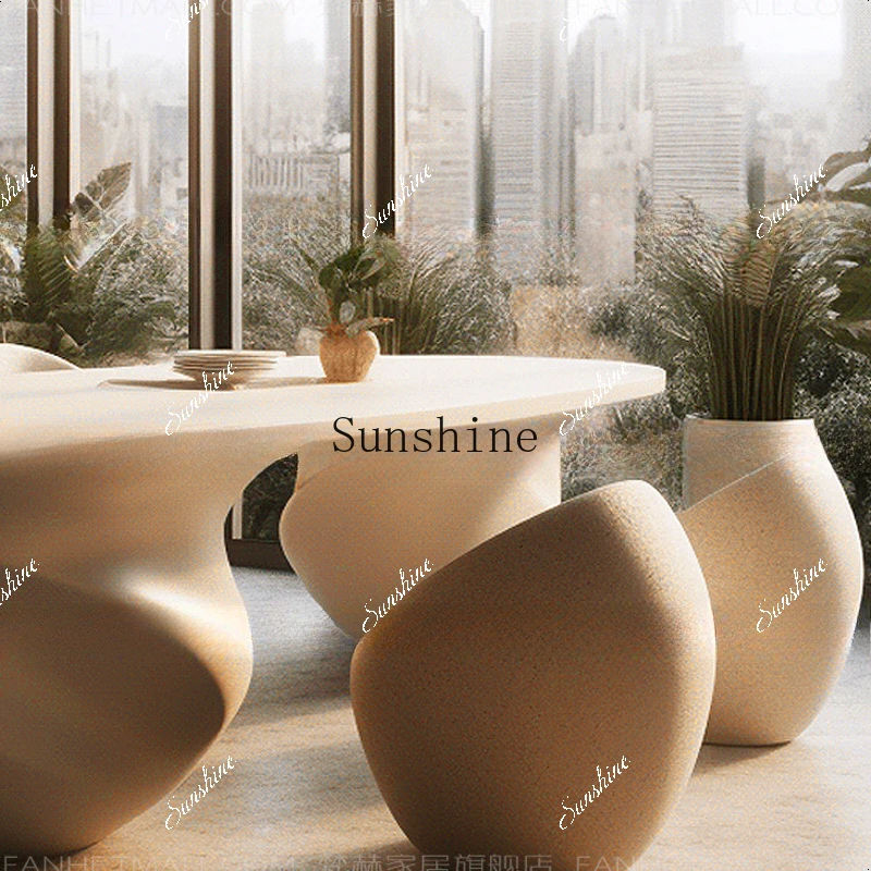 Pure solid wood modern simplicity, high-end long dining table cream series, medieval furniture  FT