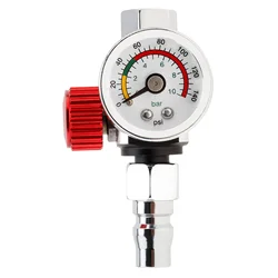 High Flow Air Pressure Regulator PSI Air Flow Control Adjusting Valve for Spray Gun / Air Tools, Mini Air Regulator