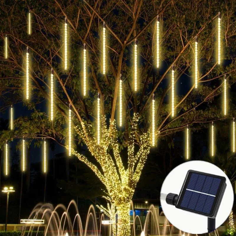 

8Tubes Solar Meteor Rain LED String Lights Light Wedding Christmas Street Tree Decoration Garden Outdoor Holiday Beautiful Light