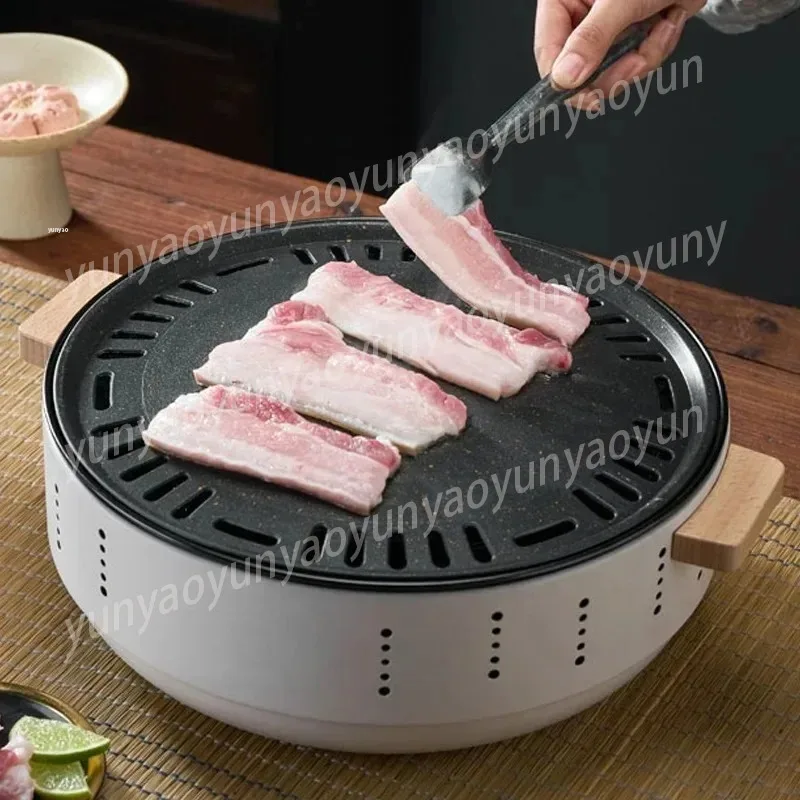 Portable Outdoor Camping Charcoal Barbecue Stove for Household Small Multi-functional Smoke-free Zibo Barbecue Grill Heating
