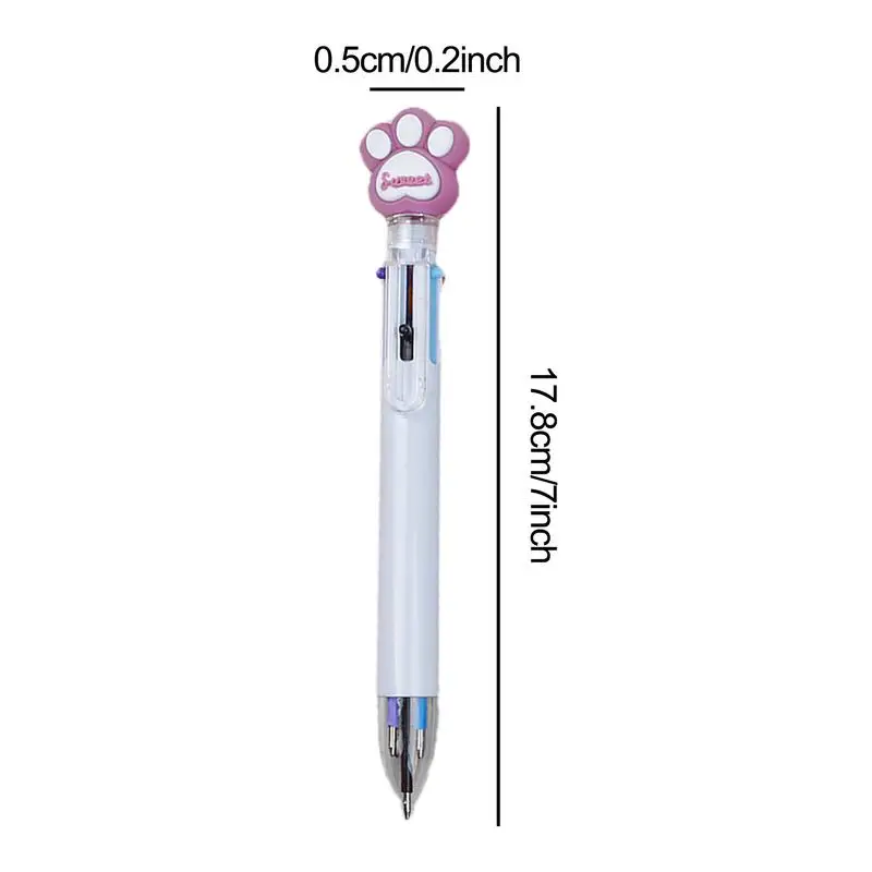 Press Ballpoint Pen 6 In 1 Color Retractable Ballpoint Pen Creative Cartoon Shape Multicolor Pens Medium Point 0.5mm For School