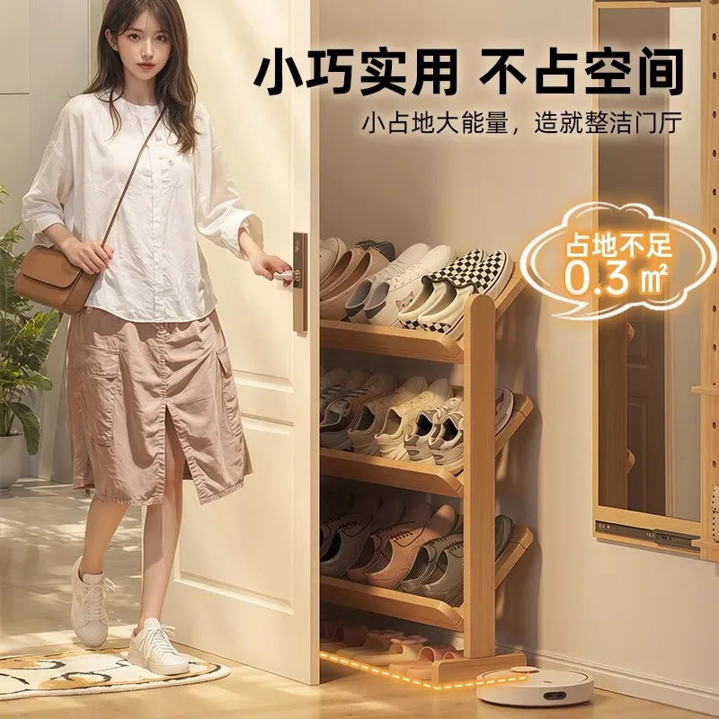 Simple Folding Shoe Rack, Multi-layer Use for Household Door, Small Narrow Storage