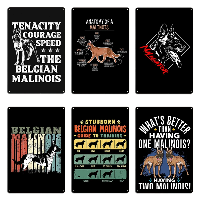 K9 Unit Belgian Malinois Courage PD Police Dog Lovers Tee Metal Plaque Character Vintage Funny Rusty Party Club Tin Sign Poster