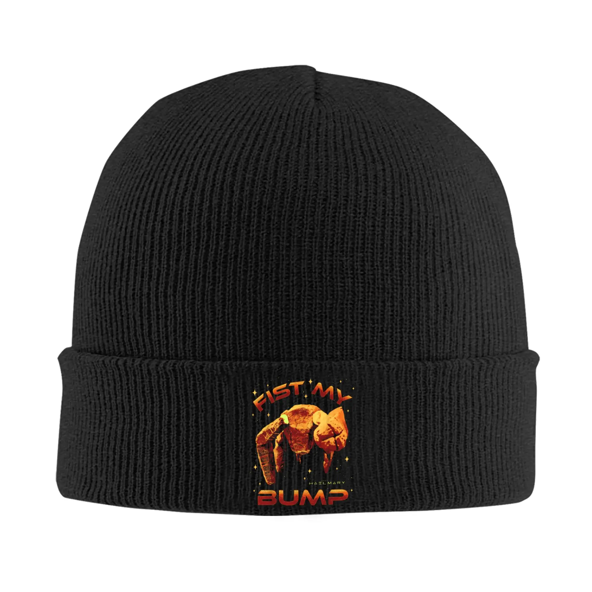 Project Hail Mary Fist My Bump Rockys The Alien Poster Knitted Caps Women's Men's Beanie Autumn Hat Acrylic  Hip Hop Melon Cap