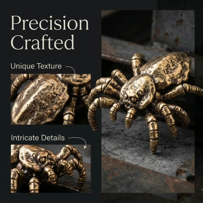 

Vintage Brass Spider Ornament Steampunk Metal Decor Home Office Living Room Desk Shelf Display Decorative Sculpture