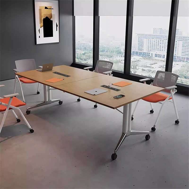 

Folding conference Long Training table Movable splicing desk Multifunctional retractable large desk Long
