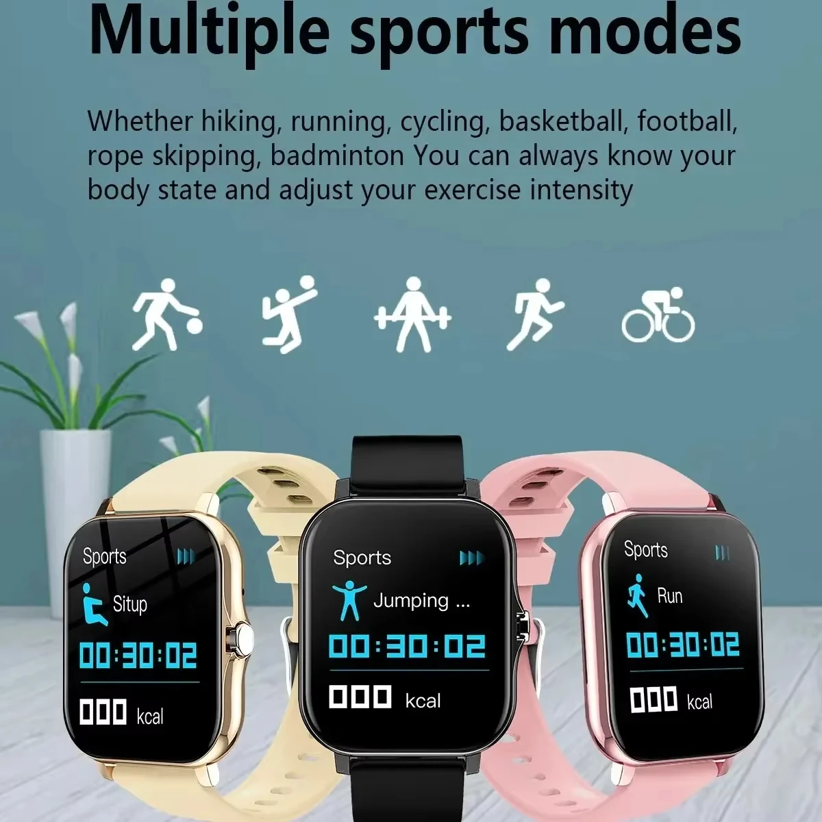 Xiaomi relógio inteligente feminino masculino senhora presente esporte relógios de fitness monitor freqüência cardíaca à prova dwaterproof água