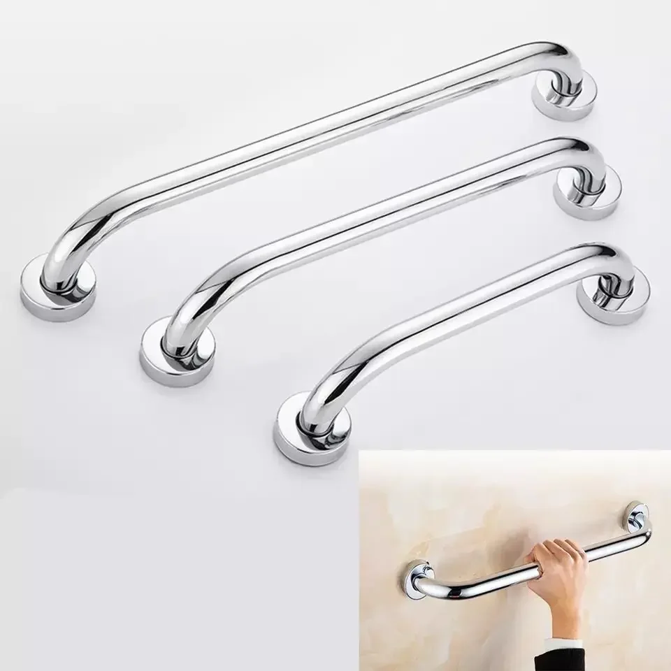Silver Stainless Steel Wall Mounted Handrails Safety Grab Bar Family Practical Armrest for Common Areas Assist Barrier
