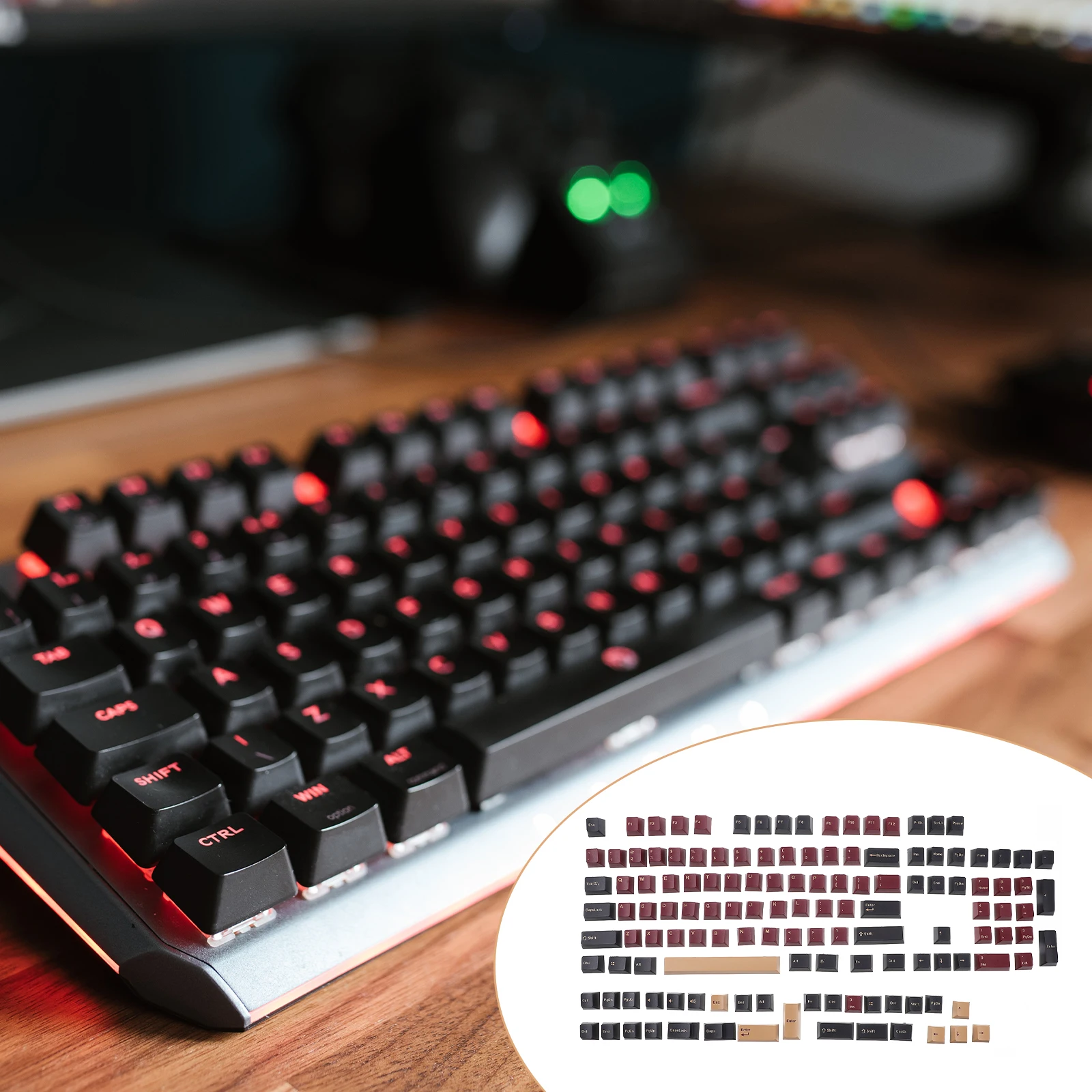 

Ergonomic Mechanical Keycaps Personalized Caps Durable Wear-Resistant Office School Supplies Unique Sublimation Design Fine