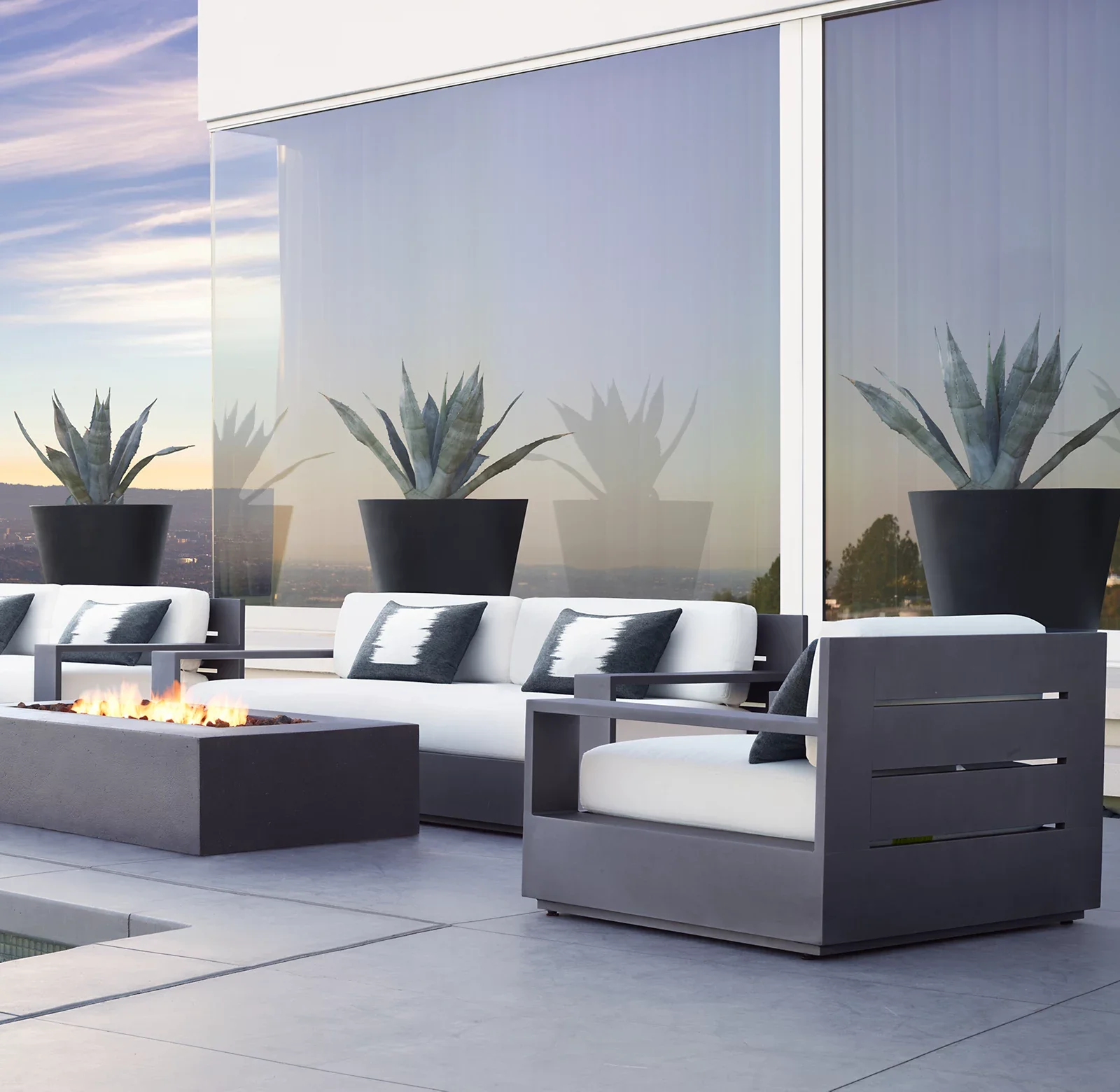 Outdoor Furniture Durable - Modern Durable Aluminum Garden Sofa Set,
