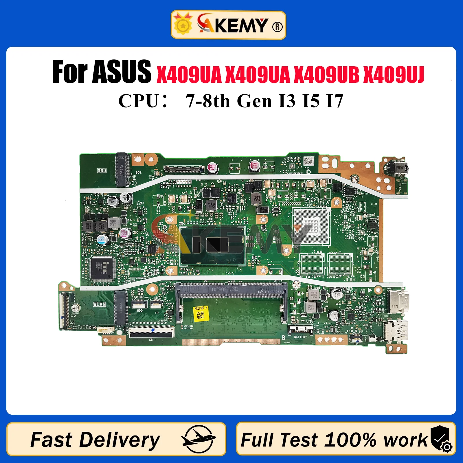 X409UA Laptop Moederbord Voor ASUS VivoBook X409U A409U A509U F409U F509U X409UA X409UB X409UJ Moederbord I3 I5 I7 CPU testen OK