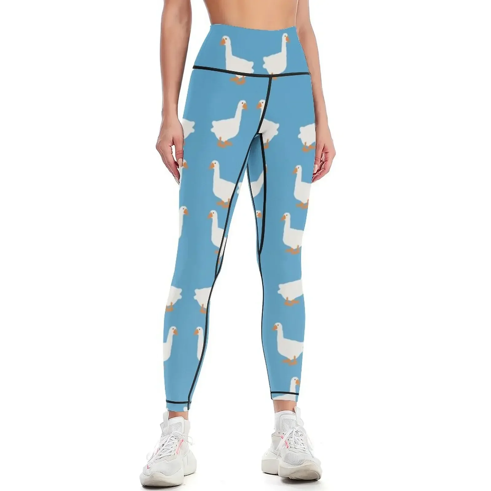 

White goose pattern Leggings sports for gym for fitness gym wear Women sportwear Womens Leggings