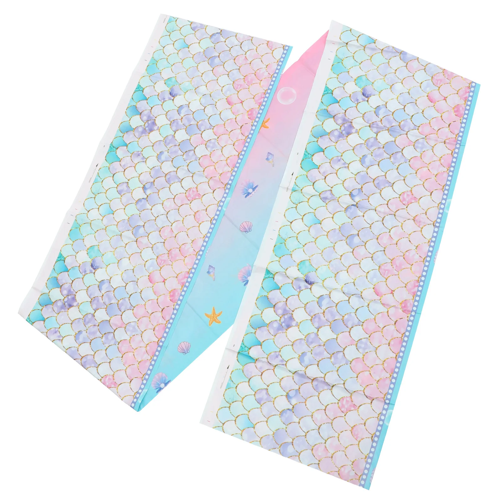 

Tablecloth Disposable Rectangle Birthday Party Supplies Plastic Ocean Covers Elegant Mermaid Theme Decorations Large