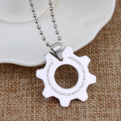 Punk War Machine Pendant Necklace For Men Sport Stainless Steel Reaction Furnace Necklace Metal Slivery Cool Jewelry