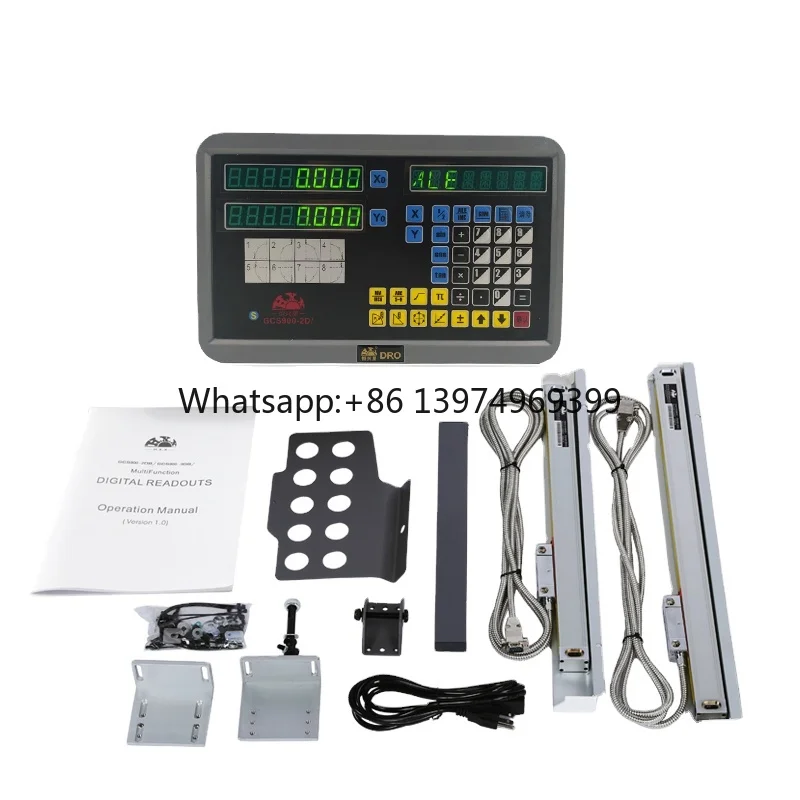 HXX 5um High Accuracy Dro 2 Axis Cnc Lathe Controller Digital Readout for Rice Milling Machine With 2pcs Digital Linear Scale