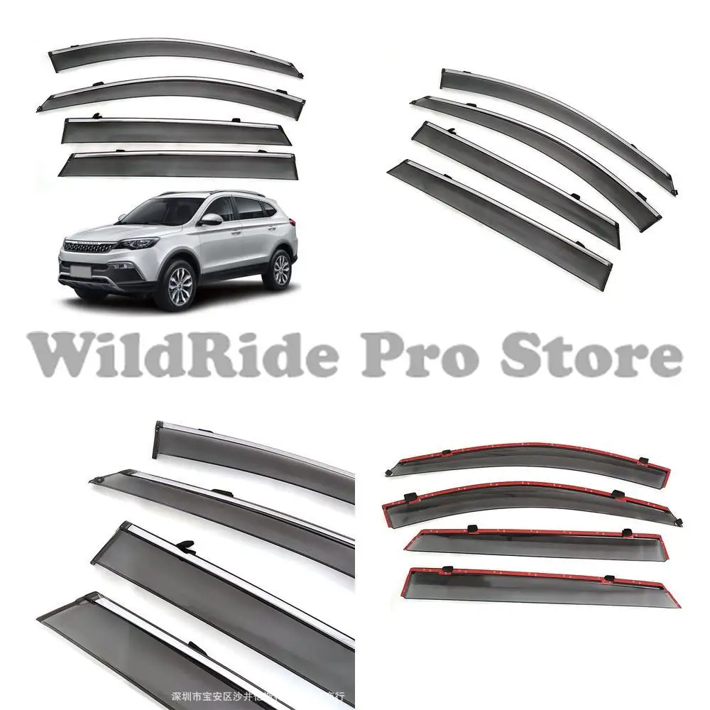 

1 set Rain Visor for CZC CS10 Window Deflector Injection Molding Rain Guard Chrome Stainless Trim