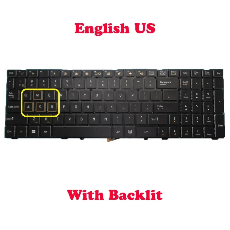 YD Laptop With RGB Backlit US UK JP Keyboard For Gigabyte For Sabre PRO 15 SabrePRO 15-W8 15-W GTX1060TI United States US NO Fra