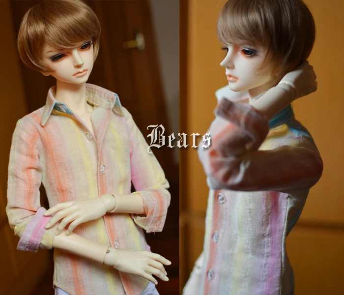 BJD Doll Clothes Small Fresh Color Striped Fine Hemp Shirt For 1/3 1/4 BJD SD DD SD13 SD17 POPO68 Uncle SSDF Doll Accessories