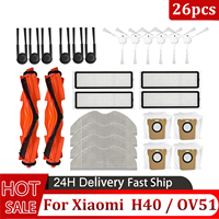 로봇 청소기Accessories For Xiaomi Robot Vacuum H40 / OV51 Main Side Brush Mop Cloth HEPA Filter Dust Bag Replacement Spare Parts