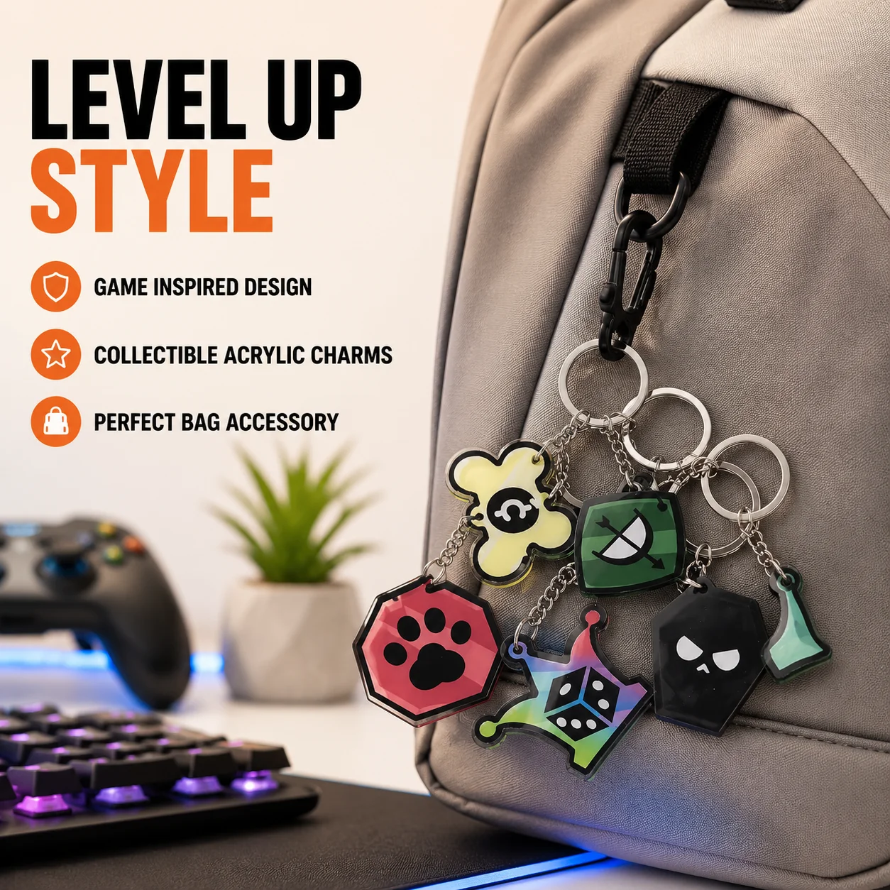 Mewgenics Game Occupation Cosplay Keychain Set - Cleric Fighter Butcher Thief Acrylic Alloy Key Ring Pendant 6cm Bag Charm