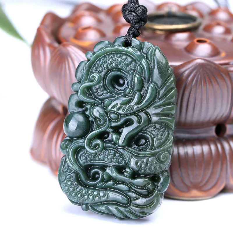 Xinjiang Hetian Jade Jade Jade Dragon Pendants for Men and Women Are All-match Pendants In The World.