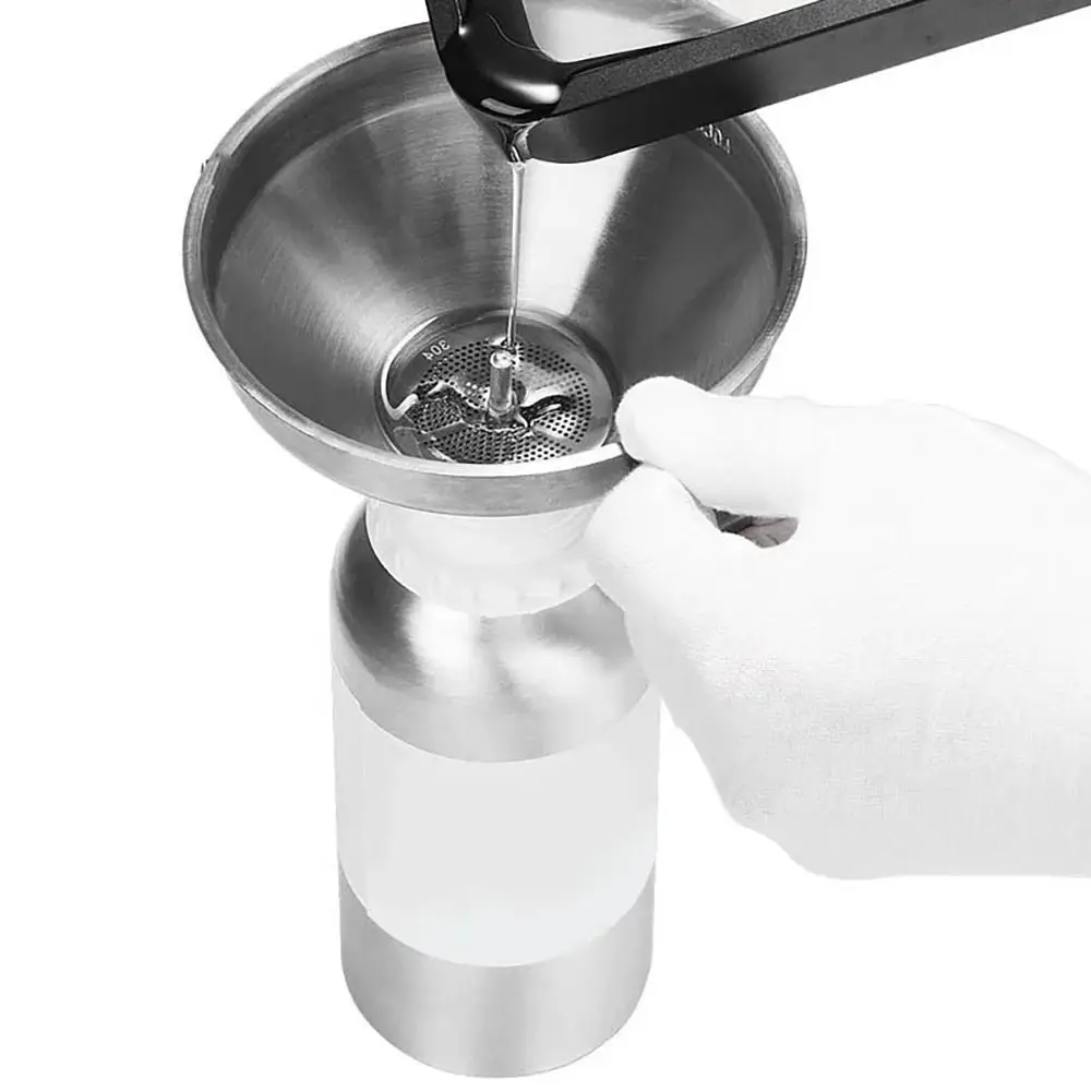 Edelstahltrichter mit breiter Öffnung und abnehmbarem Filter, Gewürz- und Speiseölfiltersieb, Küchenwerkzeug, Wein-Spülwerkzeug – Detail 19