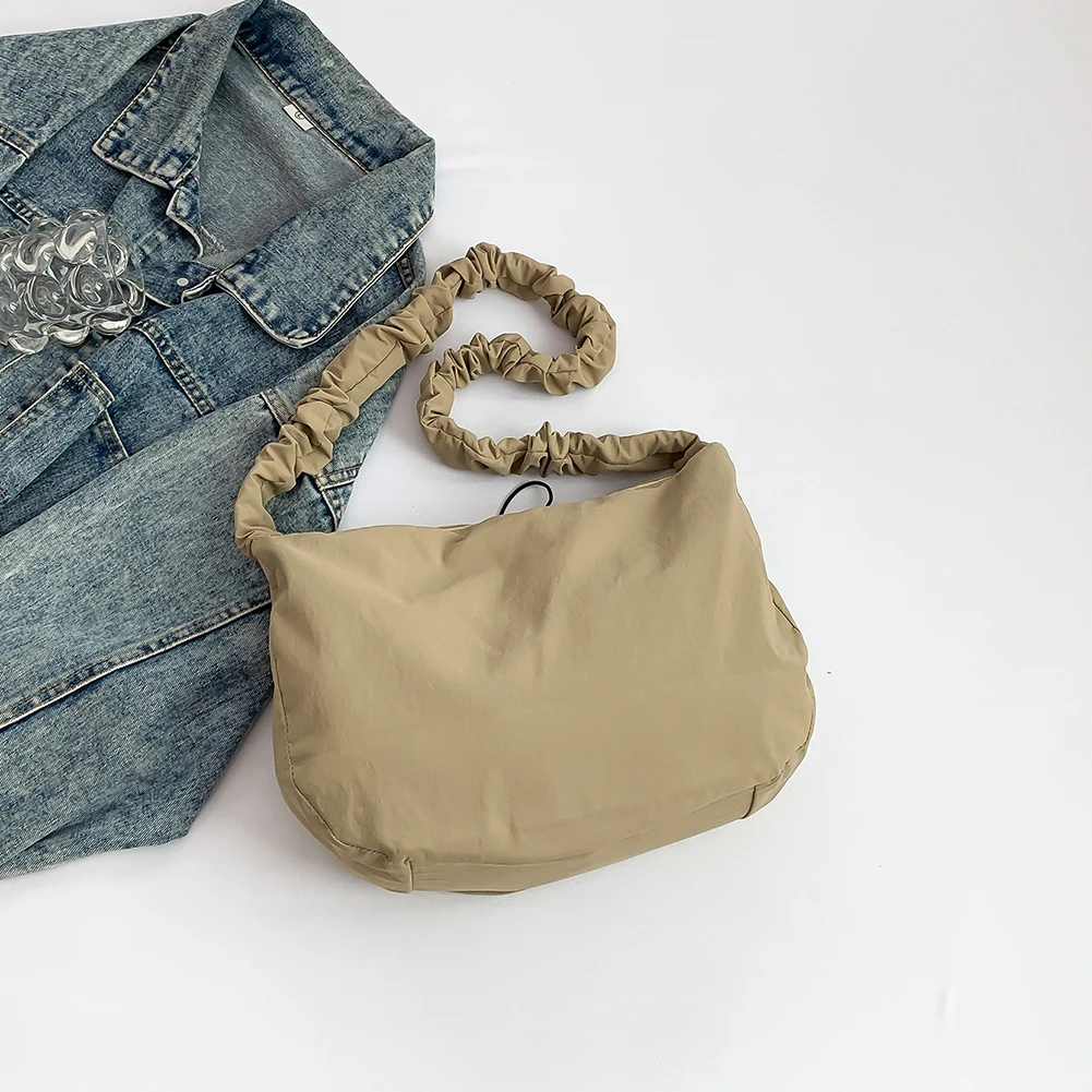 المرأة مطوي حقيبة كروسبودي حزام قابل للتعديل الرباط حقيبة حقيبة سعة كبيرة سحابة الرباط المتشرد حقيبة الإناث اليومية حقيبة #6