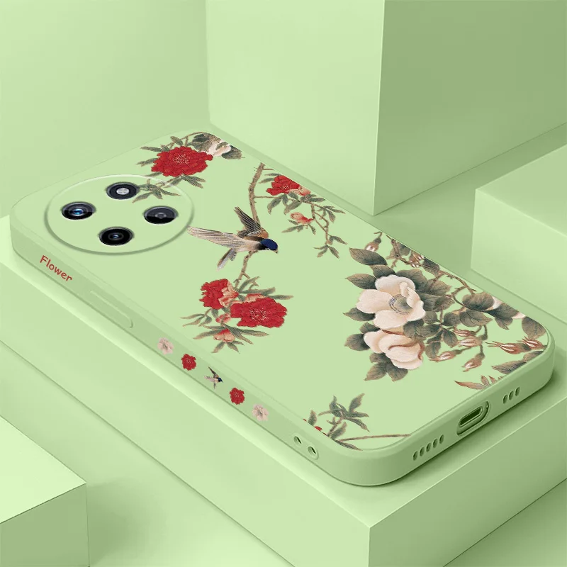 حافظة هاتف كركديه جميلة لهاتف OPPO Realme 11 10 9 9i 8 8i 7 Pro Plus C35 C21Y C25Y C25 4G 5G غطاء سيليكون سائل