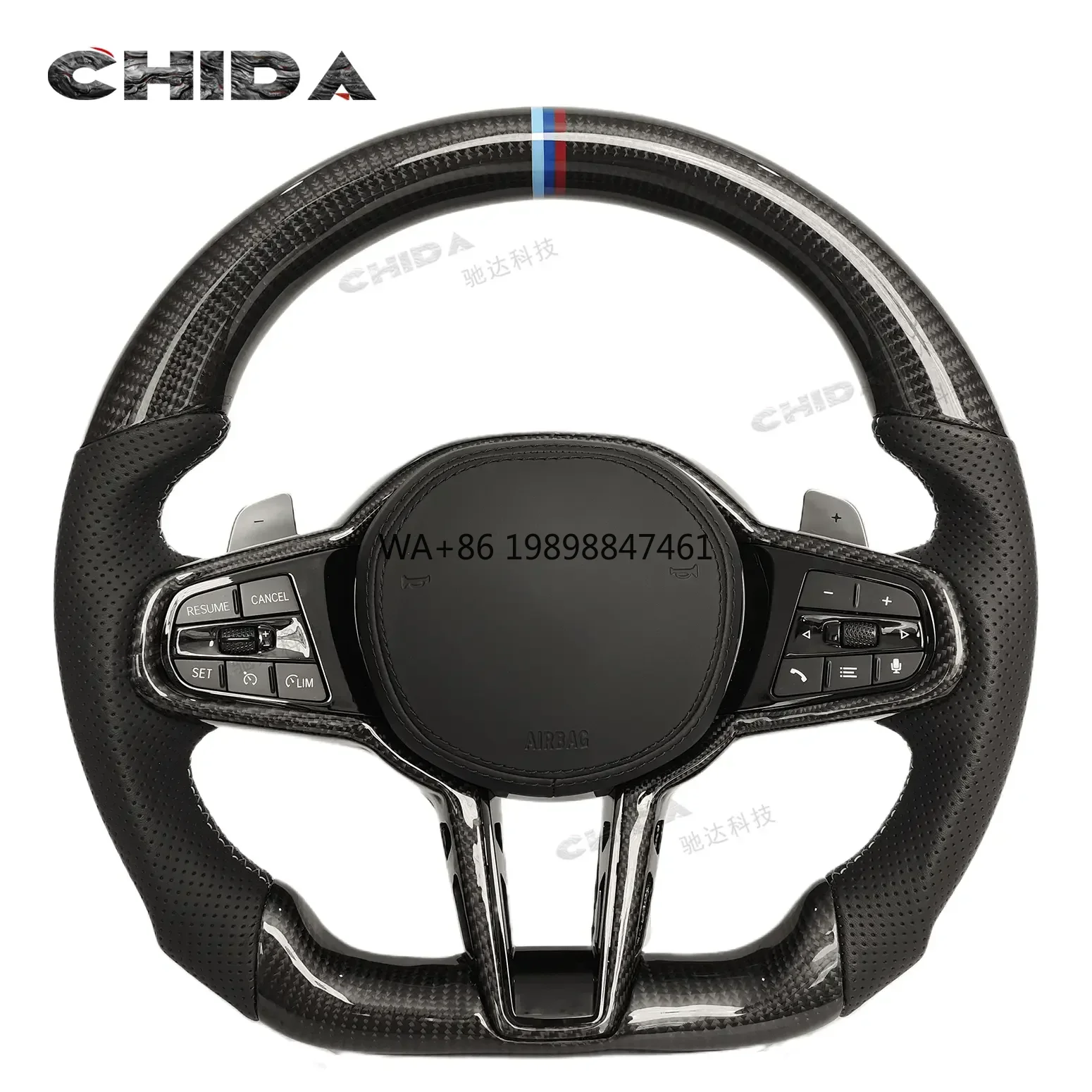 

Sporty Glossy Carbon Fibre Steering Wheel for BMWs M3 M4 M5 F10 F30 F32 F20 G01 G02 G38 G05 G21 G30 G11 G12 G20 G31 G82 G80