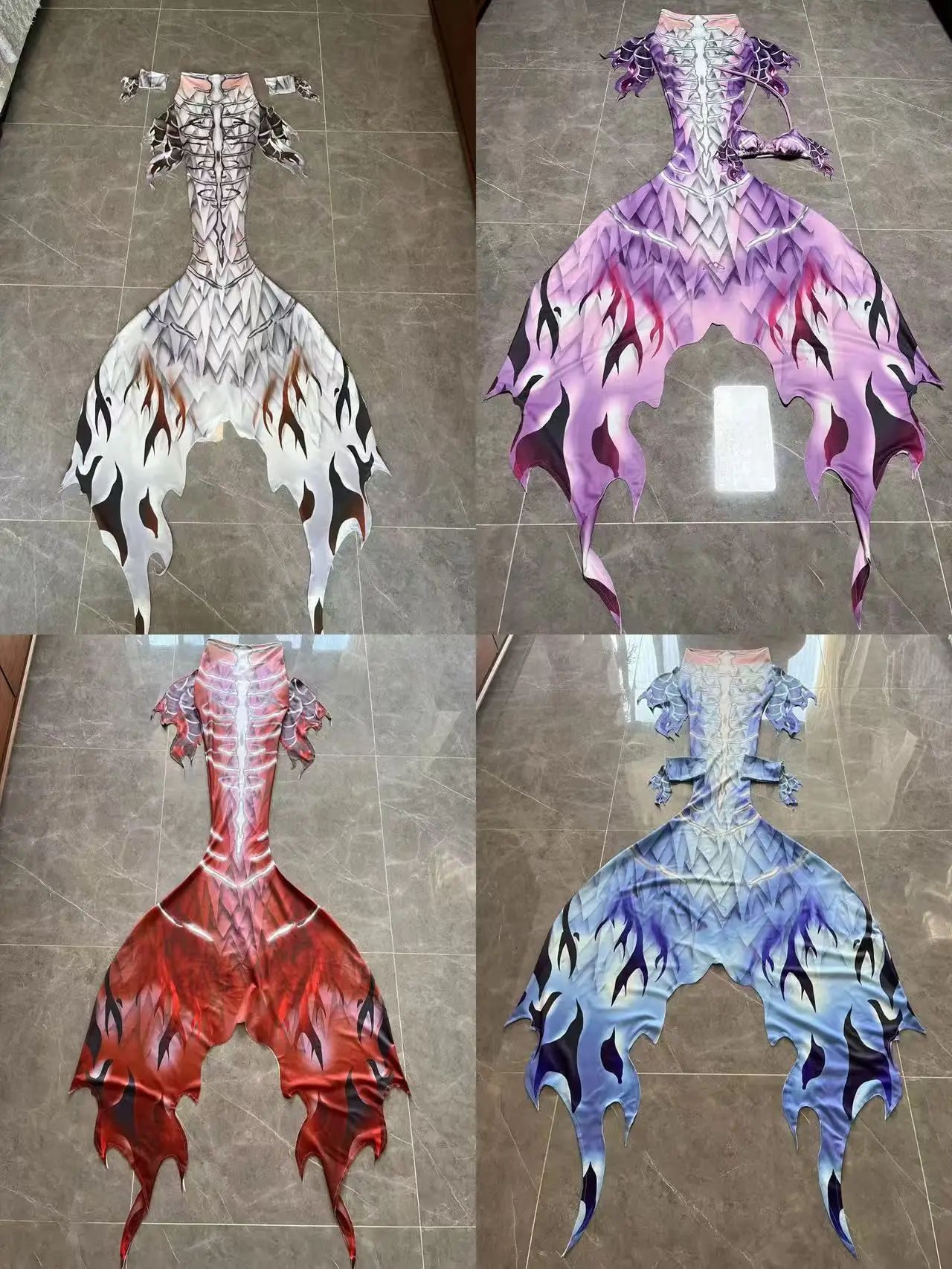 

Original Men's and Women's Mermaid Tail Flame Tail Free Diving Aquarium Performance Costume Mermaid Diving Fins