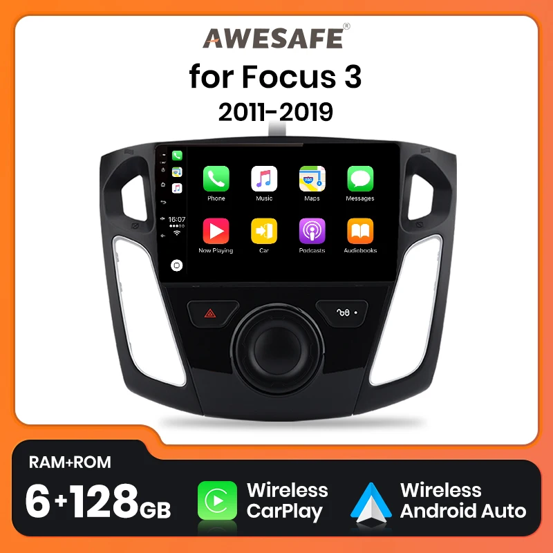 AWESAFE PX9 For Ford Focus 3 2010-2019 Car Radio Multimedia Navigation 2 din Android Autoradio CarPlay Stereo