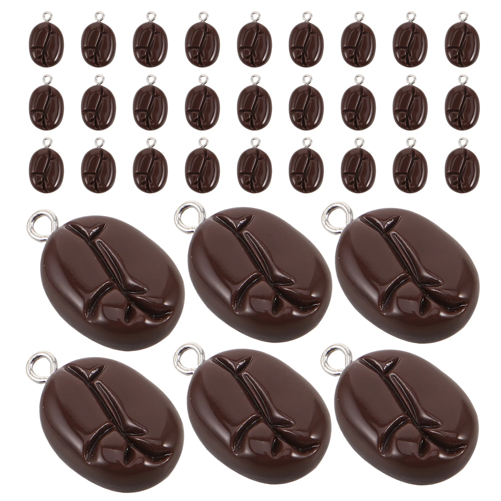 

Resin Coffee Beans Charms Flatback Imitation Mini Food Pendants for DIY Jewelry Craft Keychain Making Bracelets Necklaces