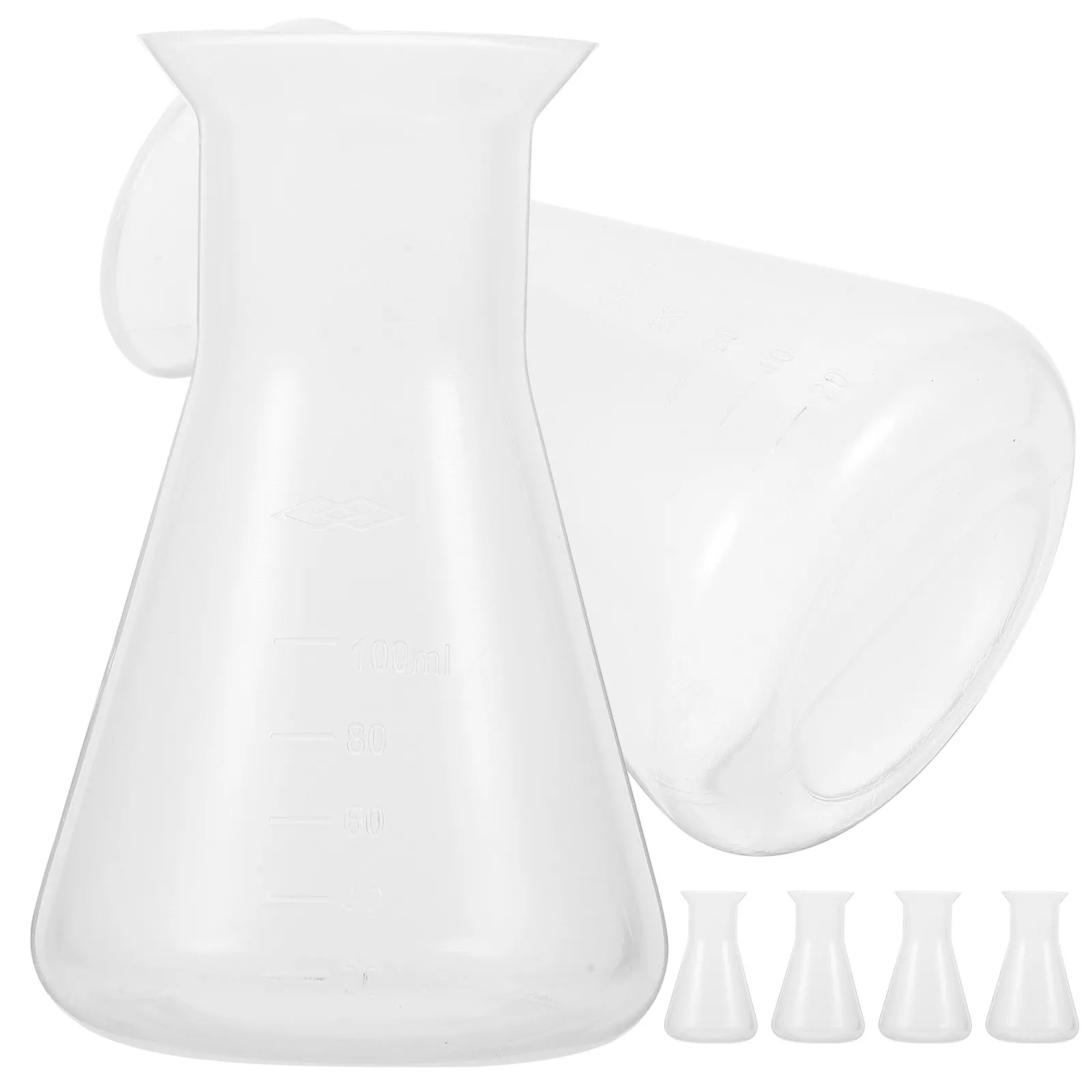 

ULTECHNOVO 6 Pcs Plastic Erlenmeyer Flask Set 100ml Graduated Conical Lab Flask PP Chemistry Beaker for Science Experiments