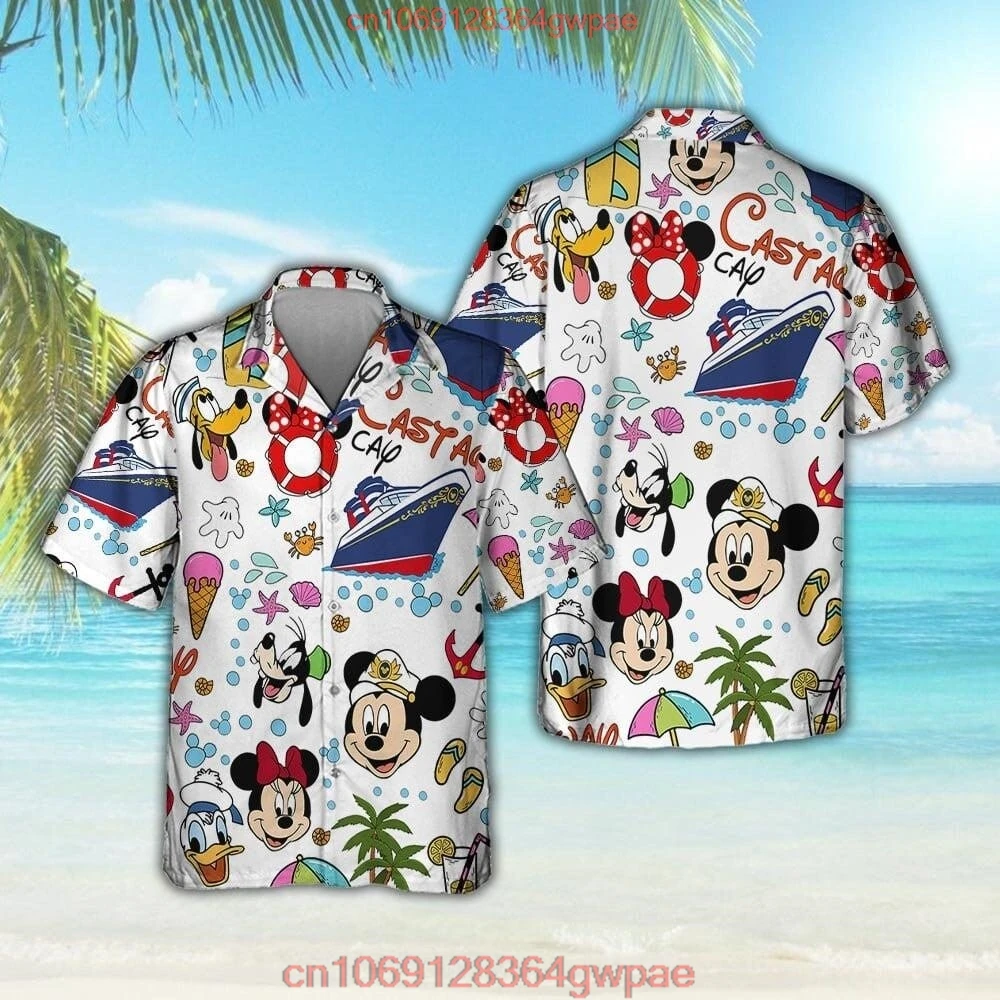 Disney Cruise Line 25th Anniversary Hawaiian Shirt Men Short Sleeve Button Up Shirt Mickey Minnie Hawaiian Shirt Beach Shirt