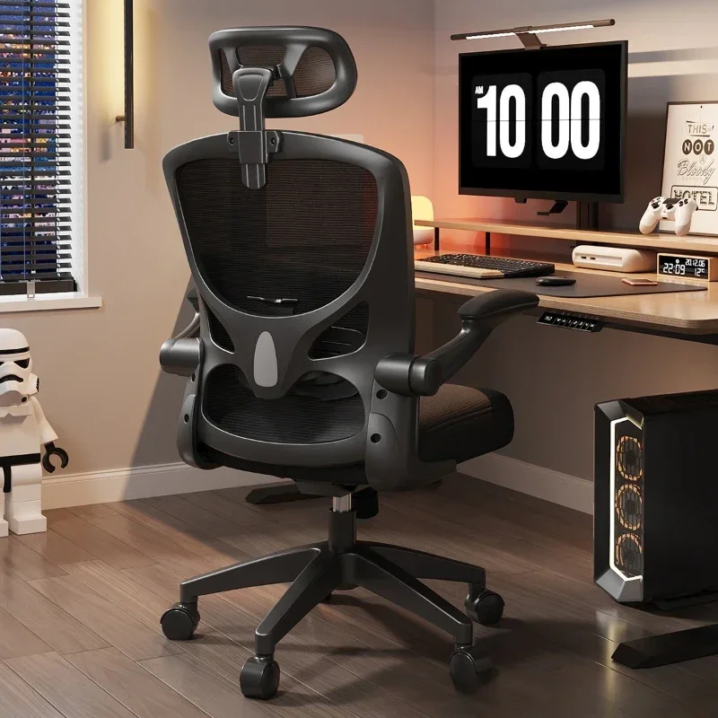 كرسي مكتب مريح قابل للتعديل ارتفاع كرسي داعم للفقرات القطنية تنفس شبكة دوارة مستلق كمبيوتر ألعاب كرسي مكتب الأثاث #4