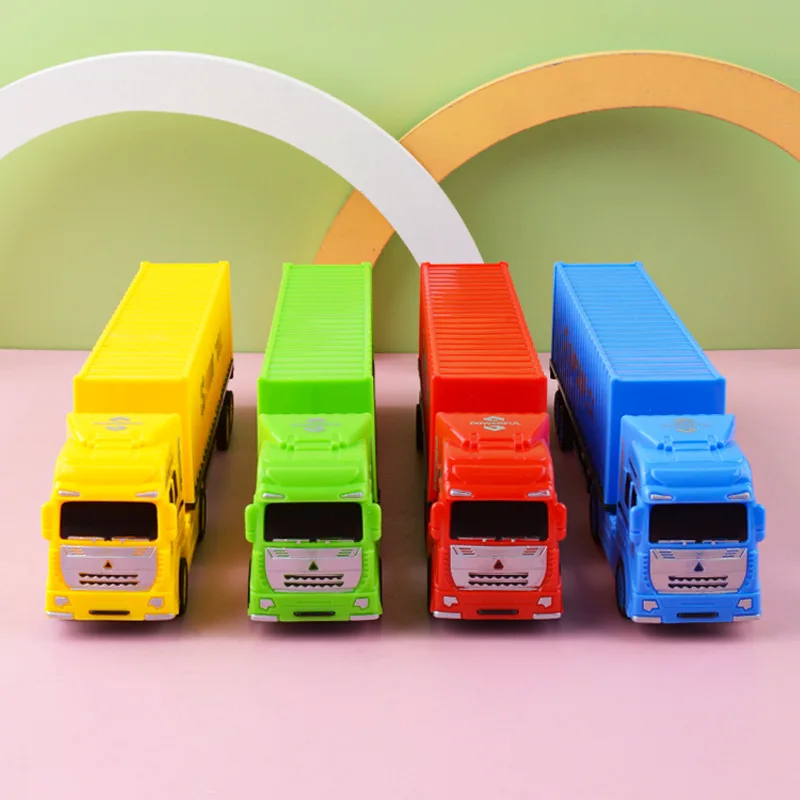 Children\'s plastic toys Car Container truck Heavy truck semi-trailer model Simulation transport truck Boys like Birthday Gifts